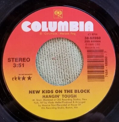 New Kids On The Block "Hangin' Tough / Didn't I (Blow Your Mind)" VG+ - Image 1 of 3