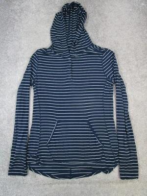 Sudadera con capucha Prana para mujer pequeña azul blanco Foto 1 de 4