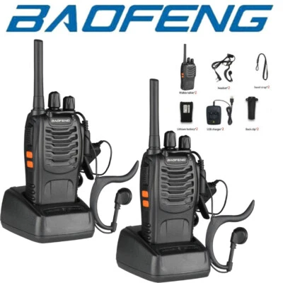 2x Baofeng Walkie Talkie BF-88E Sprechfunkgeräte 5KM Handfunkgerät Set 16Kanäle