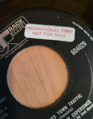 Jimi Hendrix "Crosstown Traffic b/w  Gypsy Eyes"   UK  Track Records 1968 PROMO - Image 1 of 3