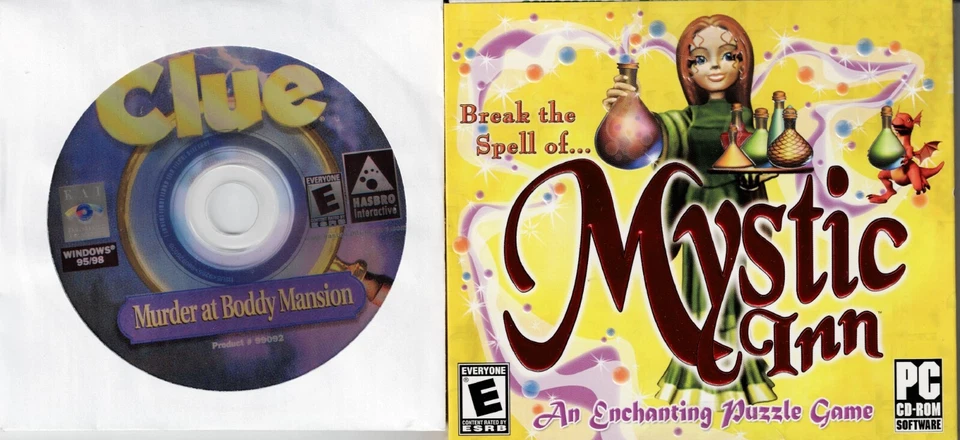 Clue Murder at Boddy Mansion and Mystic Inn Pc New XP Great Family Fun - Image 1 of 2