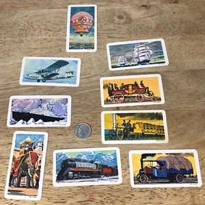 9 vintage TRANSPORTATION THROUGH THE AGES Brooke Bong Red Rose tea CARDS - Picture 1 of 11