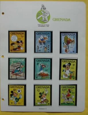Grenada Scott # 950-959 Disney Set Plus FDC's UNUSED OG NH 1979 - Image 1 of 4