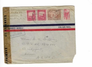 COLOMBIA 1943 Censored Cover sent to U.S. - tears; damaged stamp - Picture 1 of 2