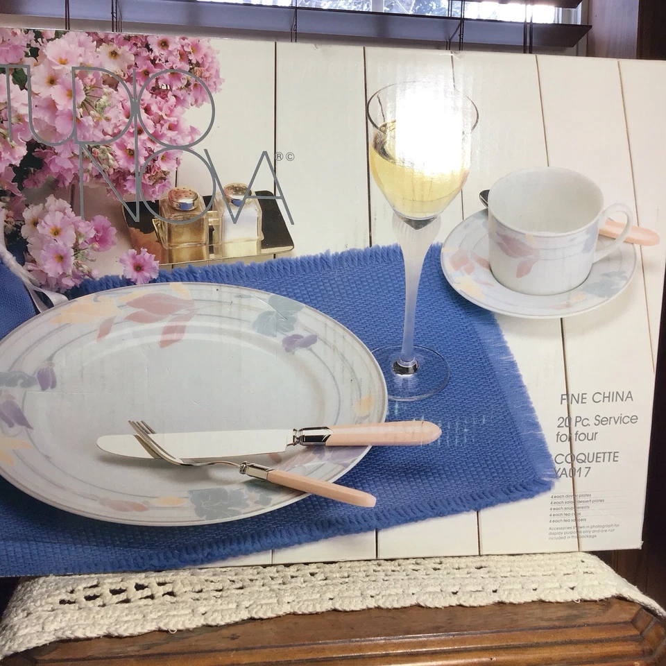 Lindo Studio Nova Coquette 20 peças serviço para 4 conjunto de jantar novo na caixa - Imagem 1 de 4