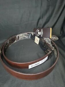 True Timber Camo Red Head Brand Kanati Leather Lined Size 44 Reversible Belt