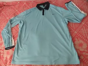VTG Nike Agassi 1/4 Zip Tennis Warm Up Pullover Blue Men's 2XL (flaws) see pics - Picture 1 of 13