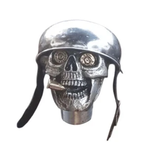 Skeleton Soldier Grip Handmade Gear Skull Shift Knob Car Decor 2.4x2.4x3.11 In - Picture 1 of 12