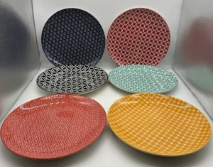 Dowan 10" Speiseteller 6er Set sehr bunt verschiedene Muster - Bild 1 von 11