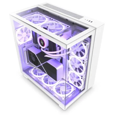 NZXT H9 Elite White Midi Tower ATX Gaming Gehäuse weiß mit Glasfenster - Bild 1 von 4
