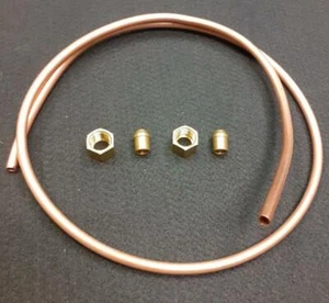 CLASSIC CAR / MOTORCYCLE OLD STYLE COPPER 1/4" FUEL TUBE AND 1/4" BSP FITTINGS - Picture 1 of 3
