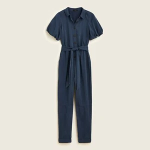 NEU ~ J CREW ~ DAMENGRÖSSE 14 BLAU DRAPIERT GÜRTEL JUMPSUIT Lyocell & Viskose Neu mit Etikett - Bild 1 von 2