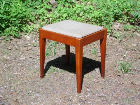 Vintage Mid Century Singer Sewing Stool Vanity Bench with Storage Cover