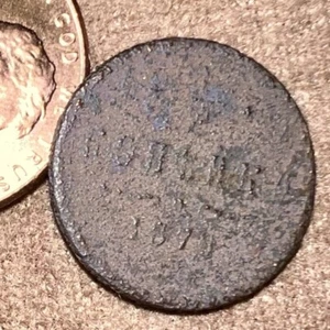 1974 1/2 Kopek OLD RUSSIAN IMPERIAL COIN ORIGINAL  Alexander II Not Cleaned - Picture 1 of 3