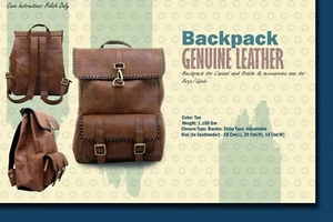 100% Echtleder "Vintage Executive Rucksack für Damen und Herren" - Bild 1 von 15