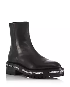 Alexander Wang Sanford Boot Calf, Black Leather Boots, Size: US8 EU38 - Picture 1 of 13