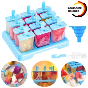 12x Eis am Stiel Form Eisformen Eisförmchen BPA Frei Stieleisform DIY Popsicle - Bild 1 von 16