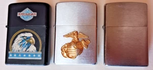 Zippo Lighters With Gold Marine Raised Insignia Motor Cycles America - Picture 1 of 6