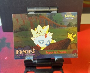 POKEMON 1999 TOPPS MOVIE ANIMATION EDITION TOGEPI IN TROUBLE FOIL BLUE LOGO Mint