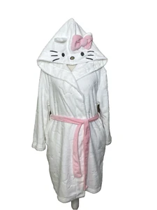 Pottery Barn Teen Hello Kitty White Hooded Bath Robe Plush Bathrobe PBTeen - Picture 1 of 10
