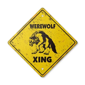 Werewolf Vintage Crossing Sign Xing Plastic Rustic mythology vampire myth monste - Picture 1 of 4