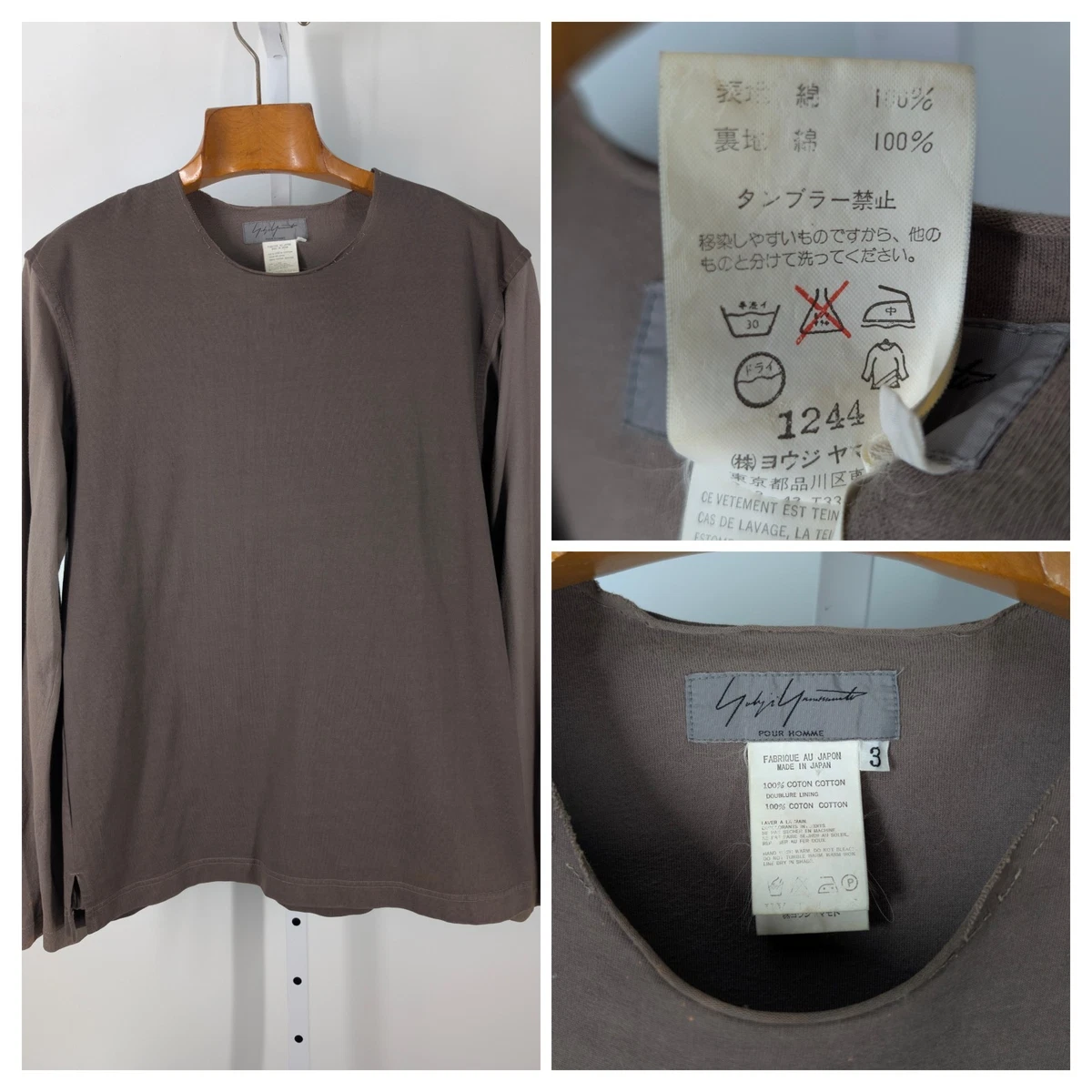 Yohji Yamamoto Women's Long Sleeve Regular Size T-Shirts for Men