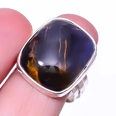 Namibean Pietersite - Namibea 925 Anillo Joyería Plata Esterlina s.9 T918 A367 Foto 1 de 4