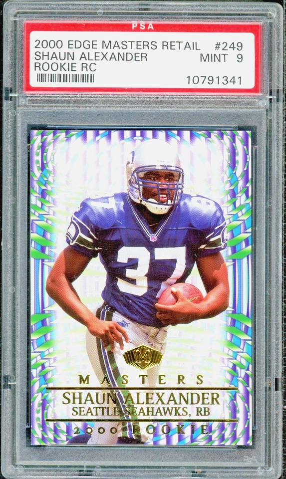 2000 Collector's Edge Masters - Shaun Alexander (RC) Masters #249 Retail PSA 9 - Image 1 of 2