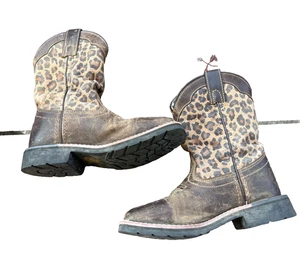 DAN POST Children Kids Age 4-8 Makucha Cheetah Tan Boots DPC2951 Size 13 D - Picture 1 of 14