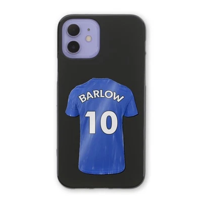 Personalised Phone Case For iPhone 17/16/15 Name Blue Football Shirt TPU Cover - Image 1 of 4