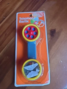Vintage 1984 Baby Spielzeug Rassel Kunststoff Telefon Kinderzimmer Bedarf Neu in Verpackung versiegelt - Bild 1 von 4