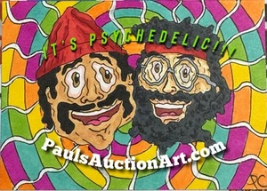 Adesivo Art Asta Paolo E’ psichedelico! Adesivo vinile Cheech & Chong 3,5" nuovo - Foto 1 di 1