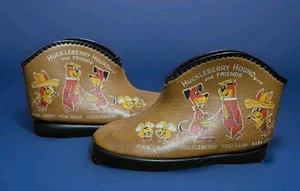 Huckleberry Hound Yogi Bear Friends Kinder Hausschuhe 60er Jahre Hanna Barbera Lesen - Bild 1 von 9