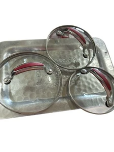 Heavy Vintage Pack Of 3 Lids For Cookware 4,6&8 Inch - Picture 1 of 4