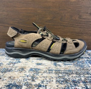 KEEN Rialto ll Waterproof Brown Leather Fisherman Sandals Closed Toe Mens Sz 9.5 - Picture 1 of 14