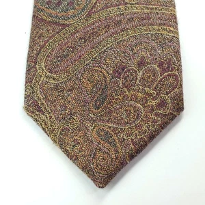 Robert Talbot Tie Best of Class Paisley necktie brown marron gold - Picture 1 of 7