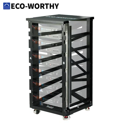 ECO-WORTHY 6-Tier 3U Server Rack for 48V 100Ah LiFePO4 Batteries (V1/V2/V3) - Image 1 of 4