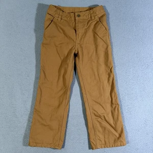 Vintage Carhartt Fleece gefütterte Canvas Hose Kinder Gr. 7 braun Western Cowboy - Bild 1 von 5