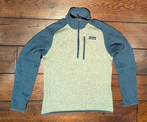 Patagonia Men's Better Sweater 1/4 Zip Gray & Blue Pullover Fleece 25522 - Sz XS - Picture 1 of 13