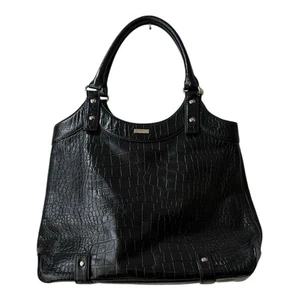 Borsa Kate Spade New York Stevie Carlsbad in pelle nera di coccodrillo goffrata - Foto 1 di 8
