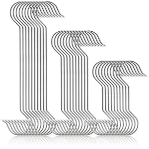 Paquete de 30 ganchos colgantes grandes en forma de S de acero inoxidable, 8"/12"/16" utilidad... - Imagen 1 de 8