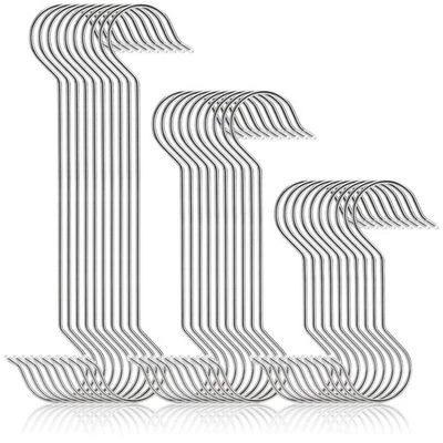 Paquete de 30 ganchos colgantes grandes en forma de S de acero inoxidable, 8"/12"/16" utilidad... Foto 1 de 4