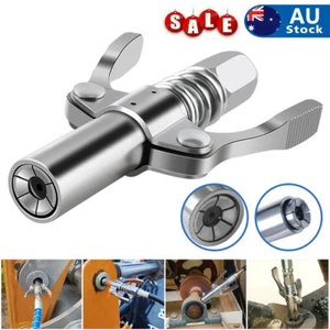 Grease Gun Coupler Double Handle High Pressure Quick Release Lock Oil Nozzles - Picture 1 of 13