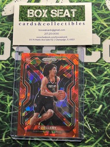 2020-21 Prizm CJ Elleby RC #283 Red Cracked Ice Prizm Rookie Trail Blazers 