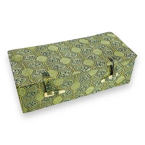 Vintage Shanghai Museum Cloth Lidded Rectangle Satin Lined Box Peg Closure - Picture 1 of 8