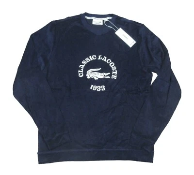 Lacoste Loungewear Men's Navy Blue Velour Logo Graphic Lounge T-Shirt - Image 1 of 4