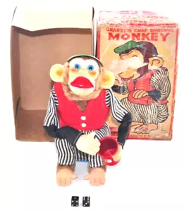 Seltenes Vintage Alpen Japan Blech Affe Spielzeug 24 cm - komplett mit Originalkarton, funktionstüchtig - Bild 1 von 24