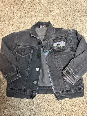 Chaqueta Jean Mario Di Firenze Vintage Años 80 90 Niños Talla 4 NEGRA DENIM Foto 1 de 4