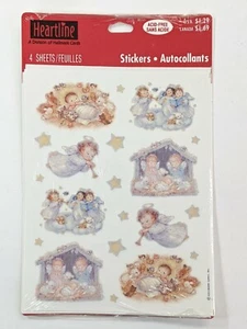 Hojas adhesivas vintage de bebé ángel querubín sello Heartline NUEVO - Imagen 1 de 2