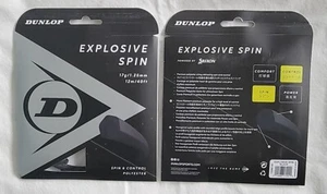 NEW  Dunlop Explosive Spin Tennis string 17Ga. 1.25mm 12M-40ft.  black x2 - Picture 1 of 1